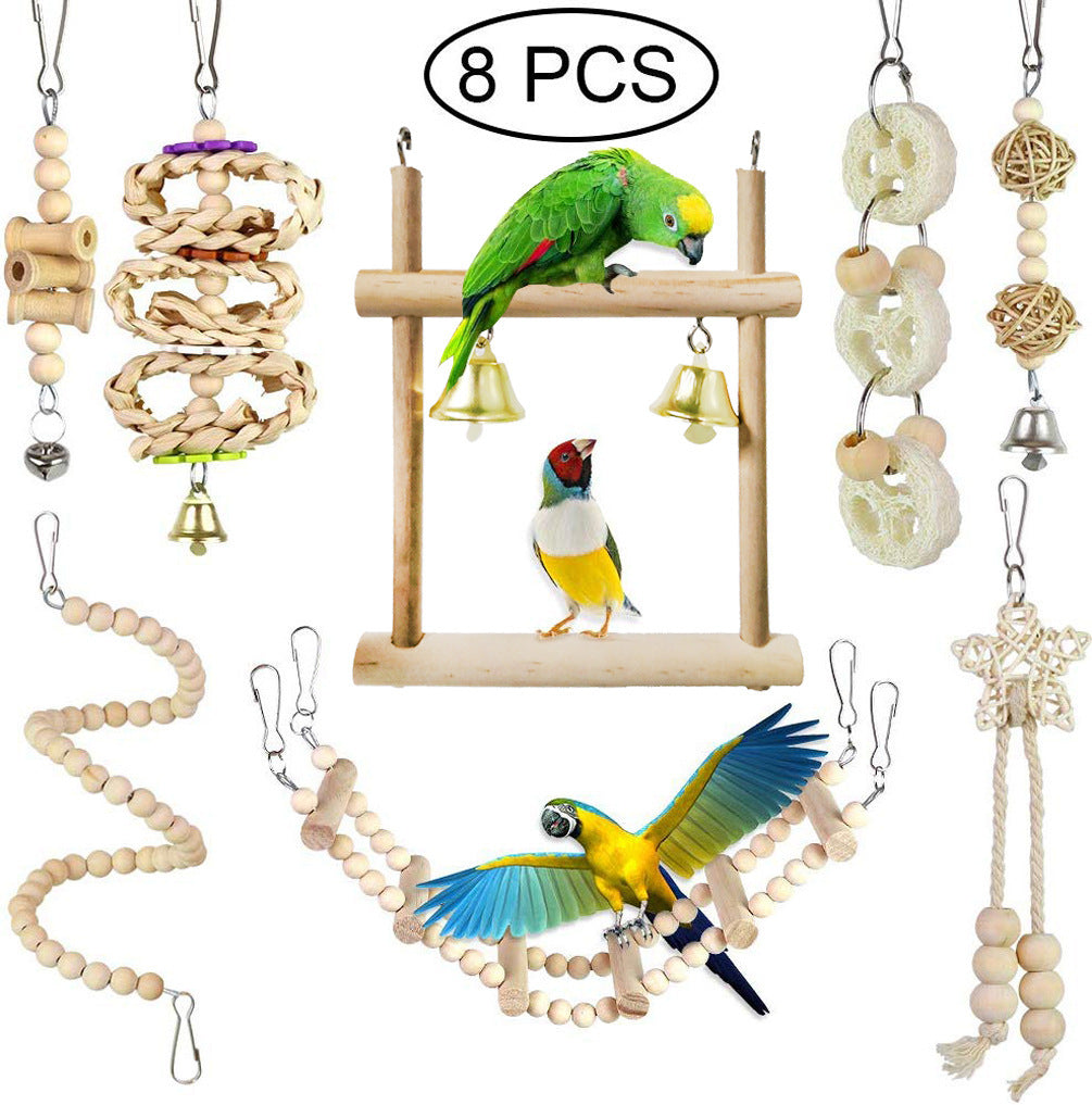 Swing-n-Chomp Bird Toy Log Set